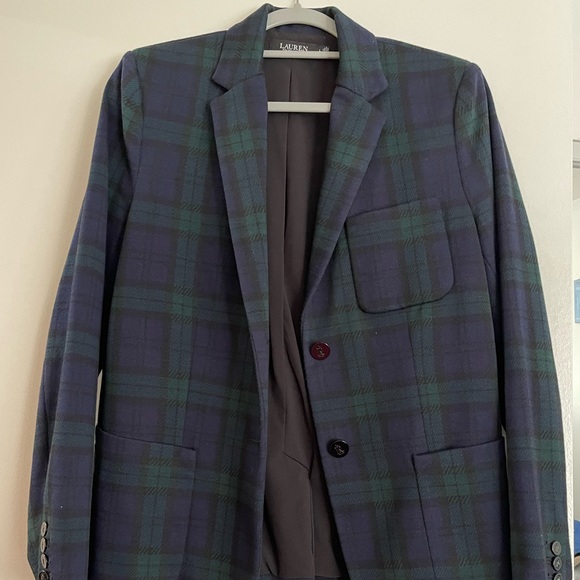 Lauren Ralph Lauren Plaid Double-Knit Jacquard Blazer - Picture 2 of 11